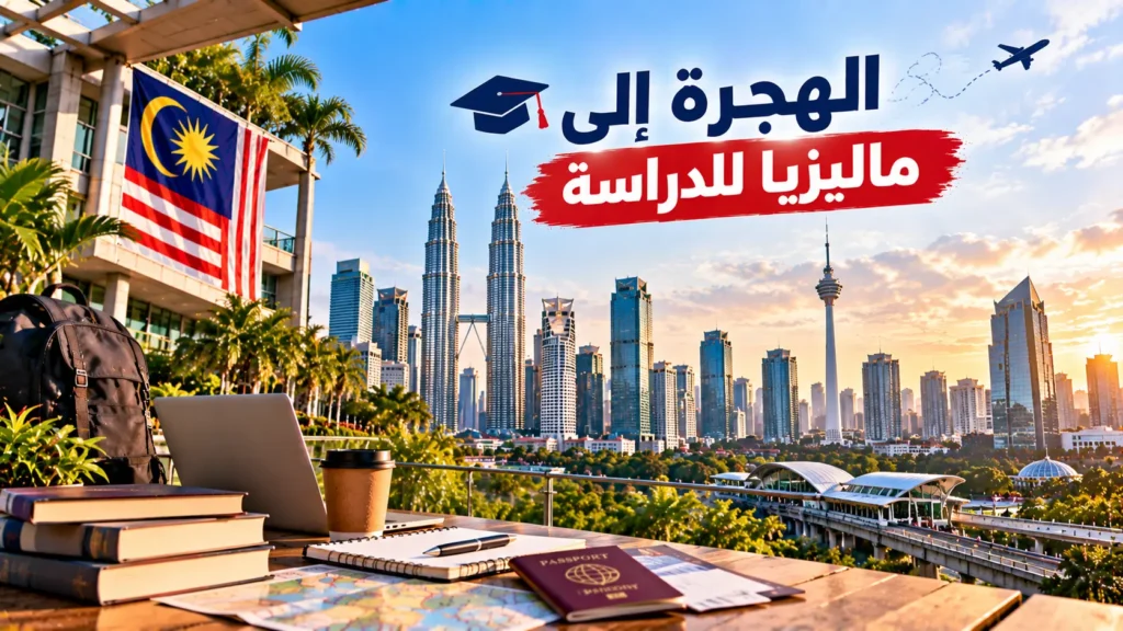 مكتب استشارات تعليمية في كوالالمبور يظهر فيه ملف أوراق القبول الجامعي بجانب نافذة زجاجية